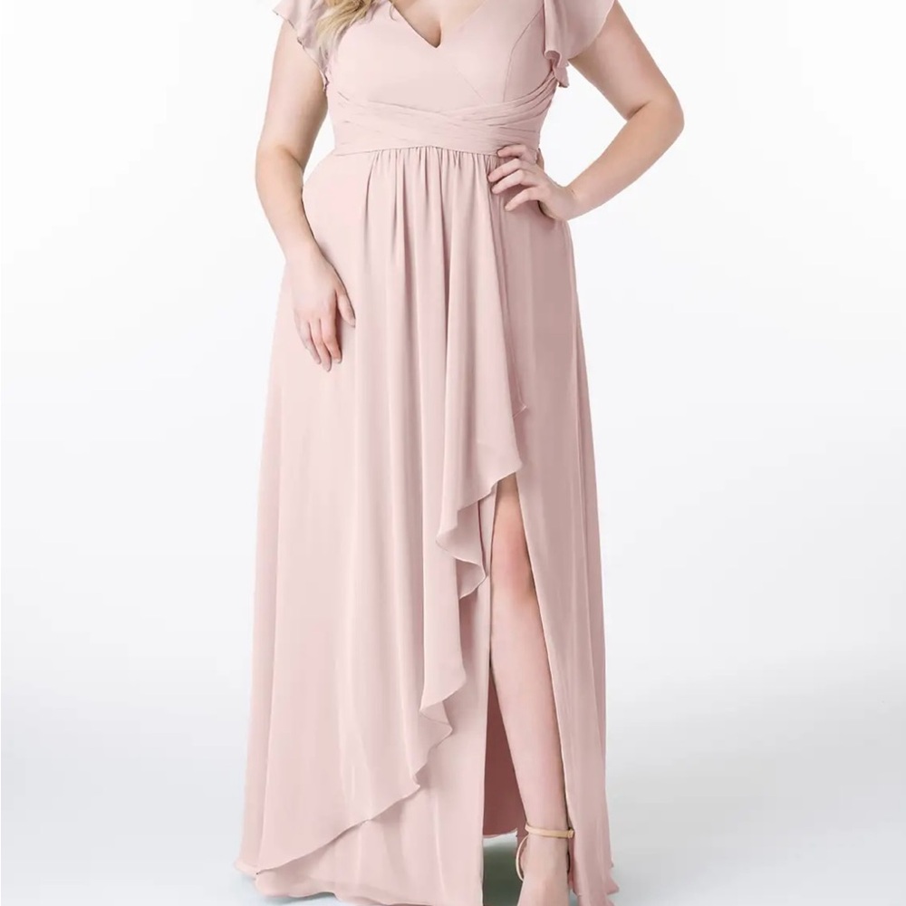Azazie Omari Blushing Pink Maxi Dress